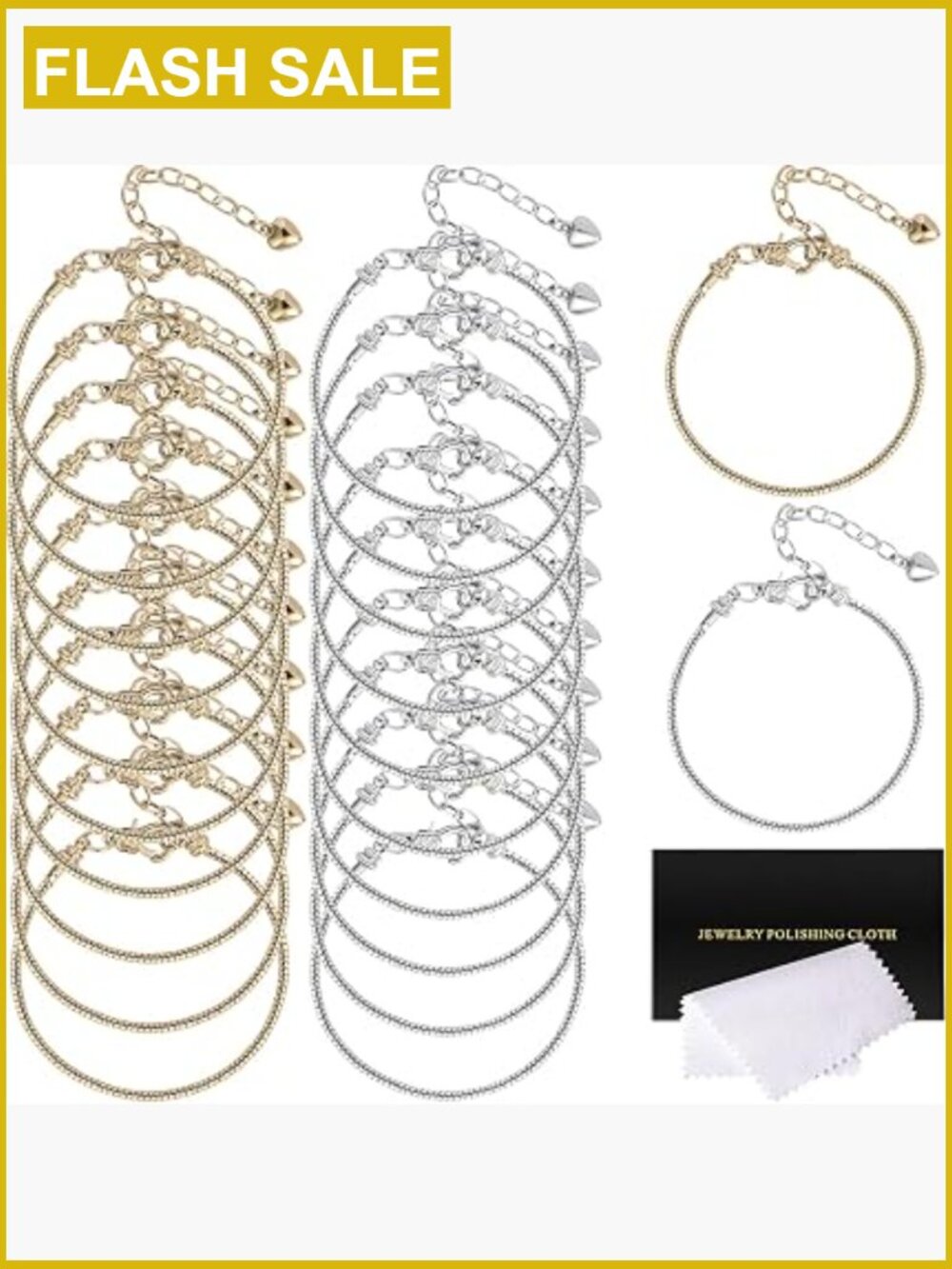 20 Snake Charm Bracelet Chains Adjustable Dainty DIY Jewelry Making Kit with